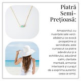 Calm si Echilibru - Colier cu Pandantiv Hexagonal din Amazonit Natural pe Lant de Cupru