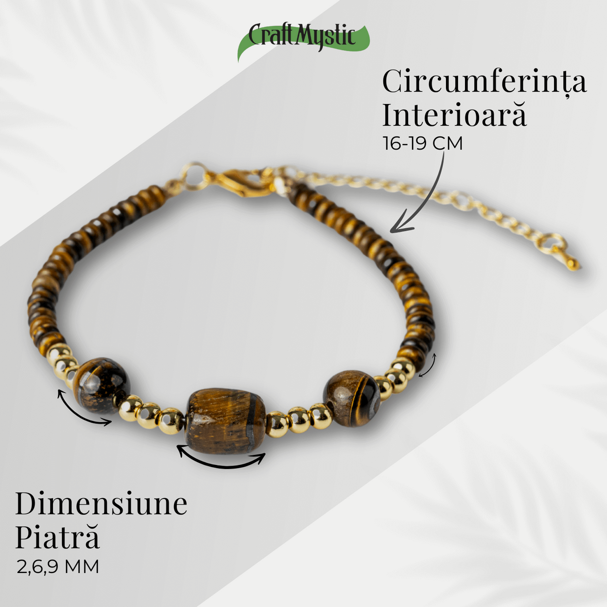 Vibratie de Stabilitate - Bratara cu Ochi de Tigru Natural