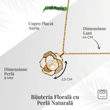 Colier Bijuterie florala cu perla naturala - Simbol al feminitatii autentice