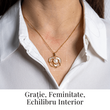 Colier Bijuterie florala cu perla naturala - Simbol al feminitatii autentice