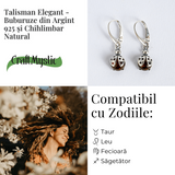 Buburuze Solare - Cercei cu chihlimbar natural si montura din argint 925