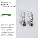 Buburuze Solare - Cercei cu chihlimbar natural si montura din argint 925