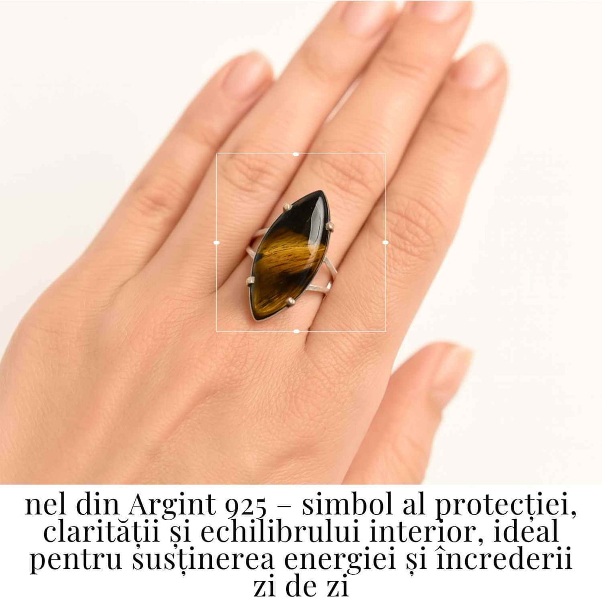 Inel Ajustabil Argint 925 cu Ochi de Tigru - Protectie si Claritate Mentala Zilnica