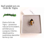 Inel Ajustabil Argint 925 cu Ochi de Tigru - Protectie si Claritate Mentala Zilnica