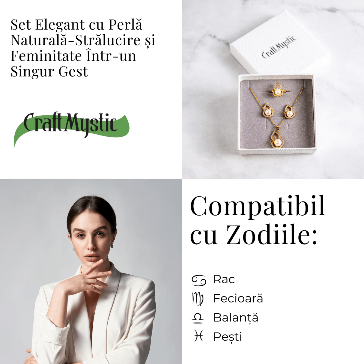 Set elegant cu perla naturala - Stralucire si feminitate intr-un singur gest