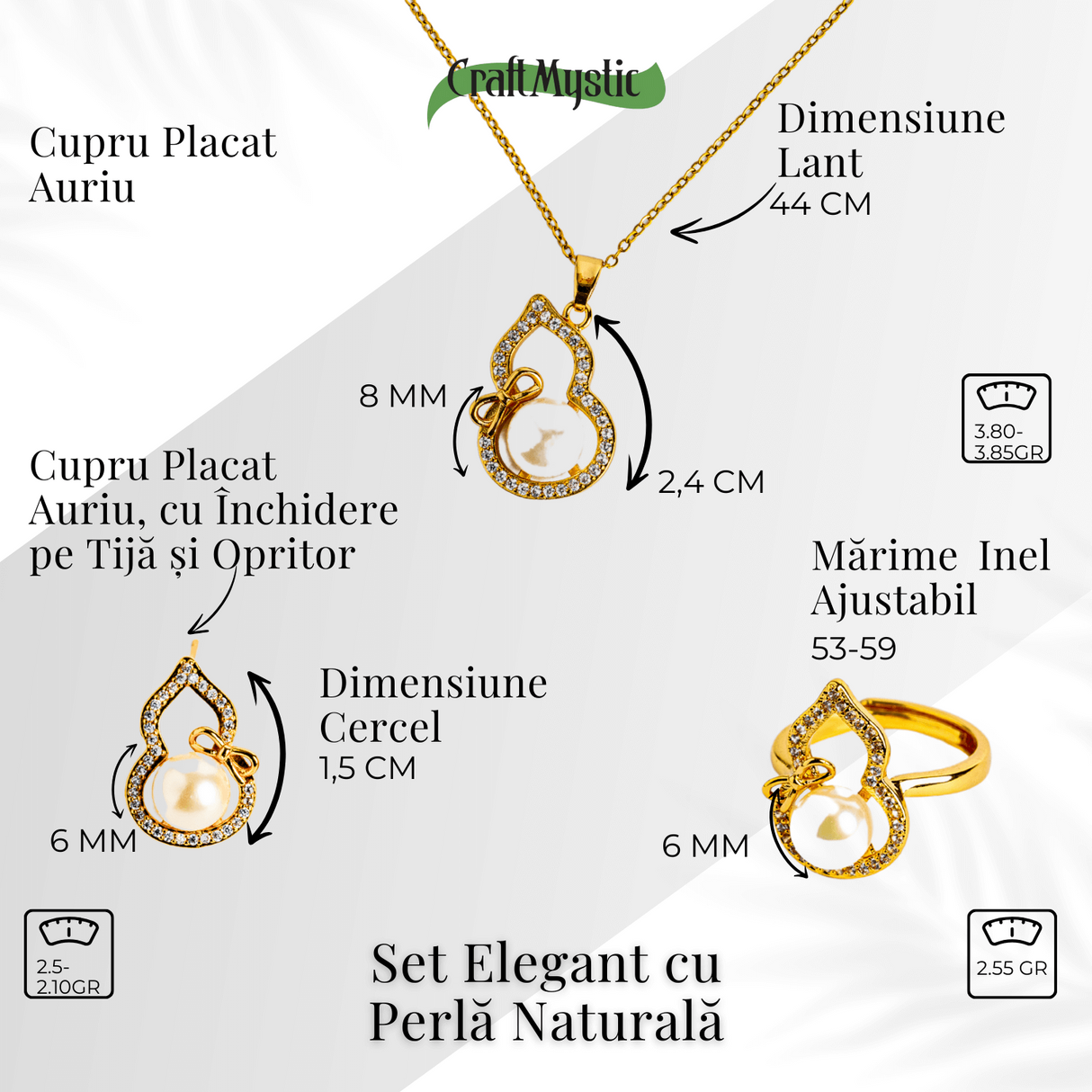 Set elegant cu perla naturala - Stralucire si feminitate intr-un singur gest