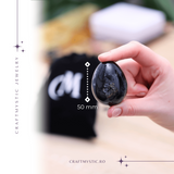 Ou Handmade de 50mm din Piatra Naturala de Turmalina Neagra