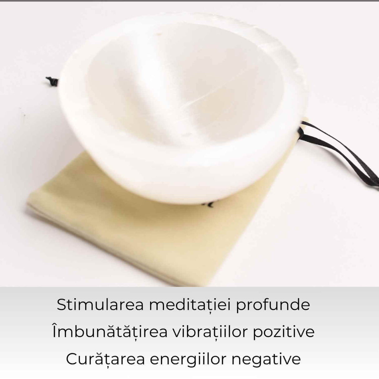 Bol solid de Selenit pentru Echilibru Energetic – Curatare, Calm si Armonie