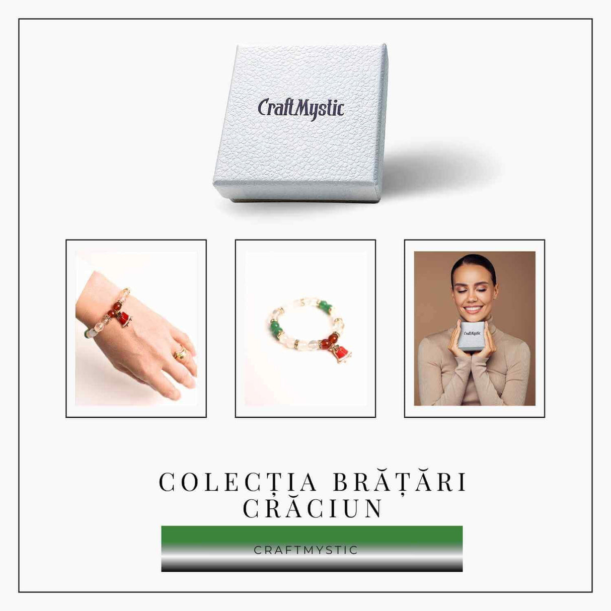 Bratara naturala Agat rosu, alb si aventurin verde cu accesoriu mixt - energie si protectie