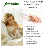 Bratara Agat Rosu si Aventurin Verde, Accesoriu Mixt - Echilibru si Noroc