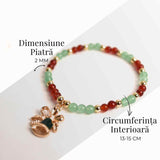Bratara Agat Rosu si Aventurin Verde, Accesoriu Mixt - Echilibru si Noroc