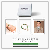 Bratara Agat rosu si aventurin verde 4mm cu accesoriu mixt - echilibru si noroc