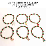 Bratara Agat rosu si aventurin verde 4mm cu accesoriu mixt - echilibru si noroc