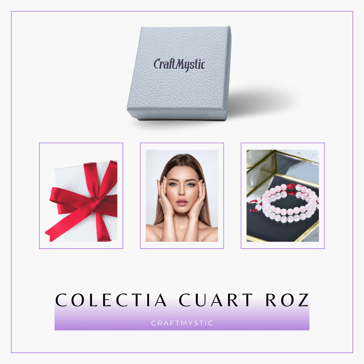 Bratara Simpla Reglabila din Cuart Roz Natural - Armonie Pura