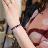 Bratara Handmade Reglabila cu Margele 6mm Rotunde de Ametist si Ciucuri Macrame