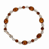 Bratara argint 925 cu chihlimbar oval si rotund - Caldura si echilibru interior
