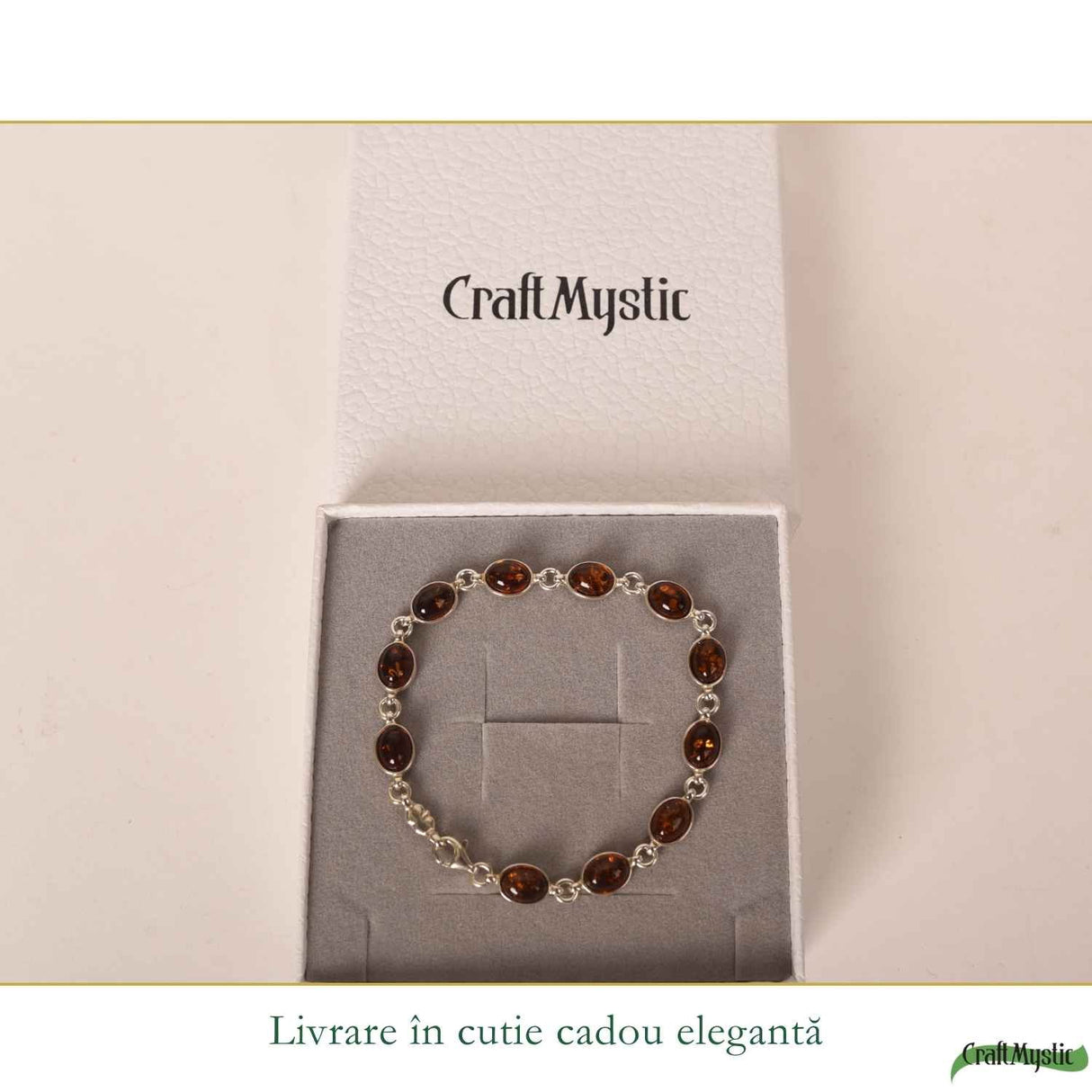 Bratara Argint 925 cu Chihlimbar Natural Oval - Eleganta si Caldura Solara