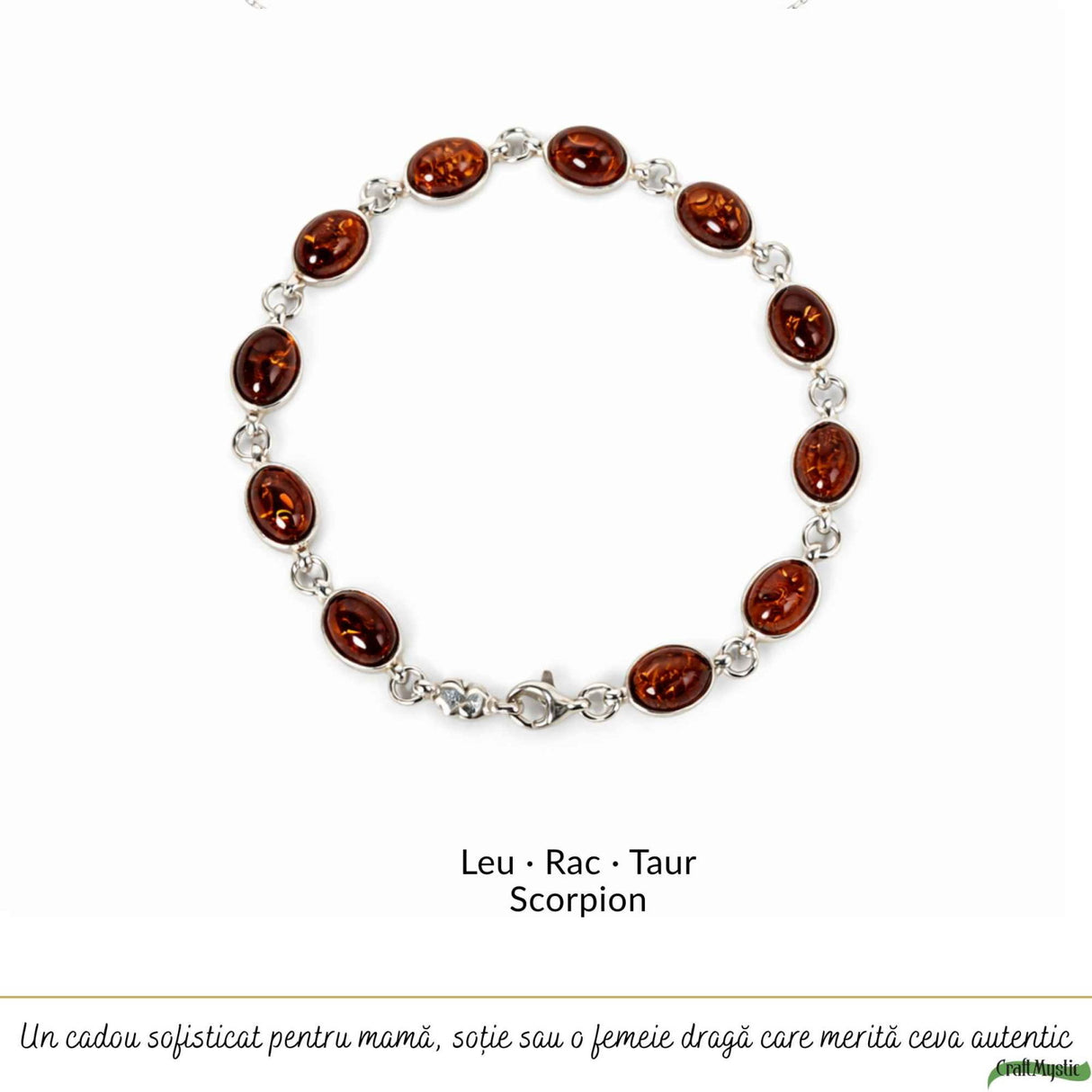 Bratara Argint 925 cu Chihlimbar Natural Oval - Eleganta si Caldura Solara