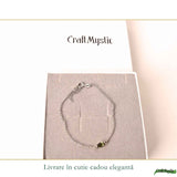 Bratara Argint 925 cu Moldavit Fatetat Natural – Transformare si Evolutie Spirituala