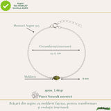 Bratara Argint 925 cu Moldavit Fatetat Natural – Transformare si Evolutie Spirituala