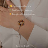 Bratara Argint 925 Floare cu Chihlimbar Multicolor Natural - Bucurie si Energie