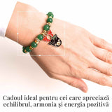 Bratara naturala Aventurin verde cu accesoriu mixt- armonie si noroc