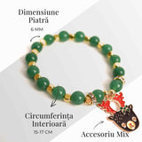 Bratara naturala Aventurin verde cu accesoriu mixt- armonie si noroc