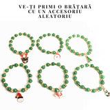 Bratara naturala Aventurin verde cu accesoriu mixt- armonie si noroc