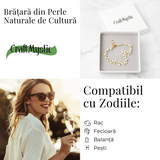 Bratara reglabila din perle de cultura si lant auriu- simbol al feminitatii pure