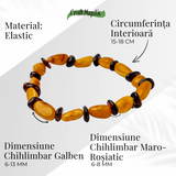 Bratara Chihlimbar Galben si Maro-Rosiatic - Armonie Naturala, Protectie si Caldura Solara
