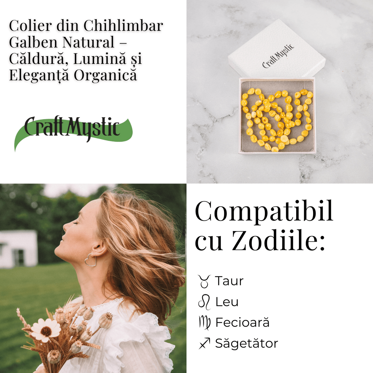 Colier Chihlimbar Galben Natural - Lumina Solara, Armonie si Eleganta Organica