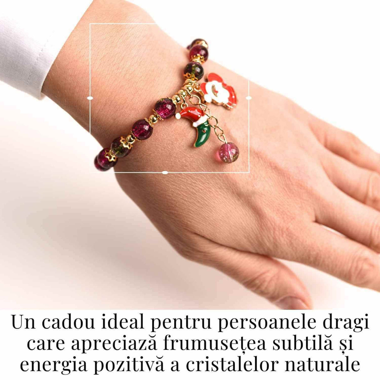 Bratara naturala turmalina multicolora 6mm - echilibru si energie pozitiva