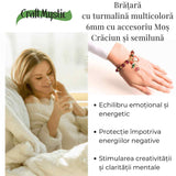 Bratara naturala turmalina multicolora 6mm - echilibru si energie pozitiva