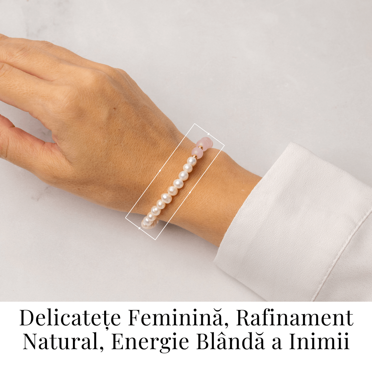 Bratara Cuart Roz si Perle Naturale - Iubire Blânda, Feminitate si Armonie Delicata
