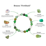 Bratara elastica \\"fertilitate\\" din cristale naturale vindecatoare cu margele de 8 mm - Potrivire elastica pentru majoritatea incheieturilor