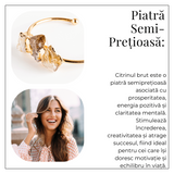 Bratara Aurie cu Triplu Citrin Brut - Energie Pozitiva & Prosperitate
