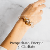 Bratara Aurie cu Triplu Citrin Brut - Energie Pozitiva & Prosperitate