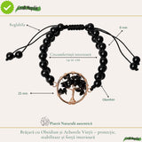 Bratara cu Obsidian si Arborele Vietii – Protectie, Stabilitate si Forta Interioara