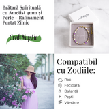 Bratara spirituala cu ametist 4mm si perle - Rafinament purtat zilnic
