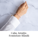 Bratara spirituala cu ametist 4mm si perle - Rafinament purtat zilnic