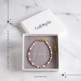 Bratara spirituala cu ametist 4mm si perle - Rafinament purtat zilnic
