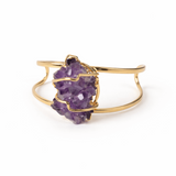 Bratara cuff cu Ametist natural - Echilibru spiritual in forma eleganta