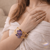 Bratara cuff cu Ametist natural - Echilibru spiritual in forma eleganta