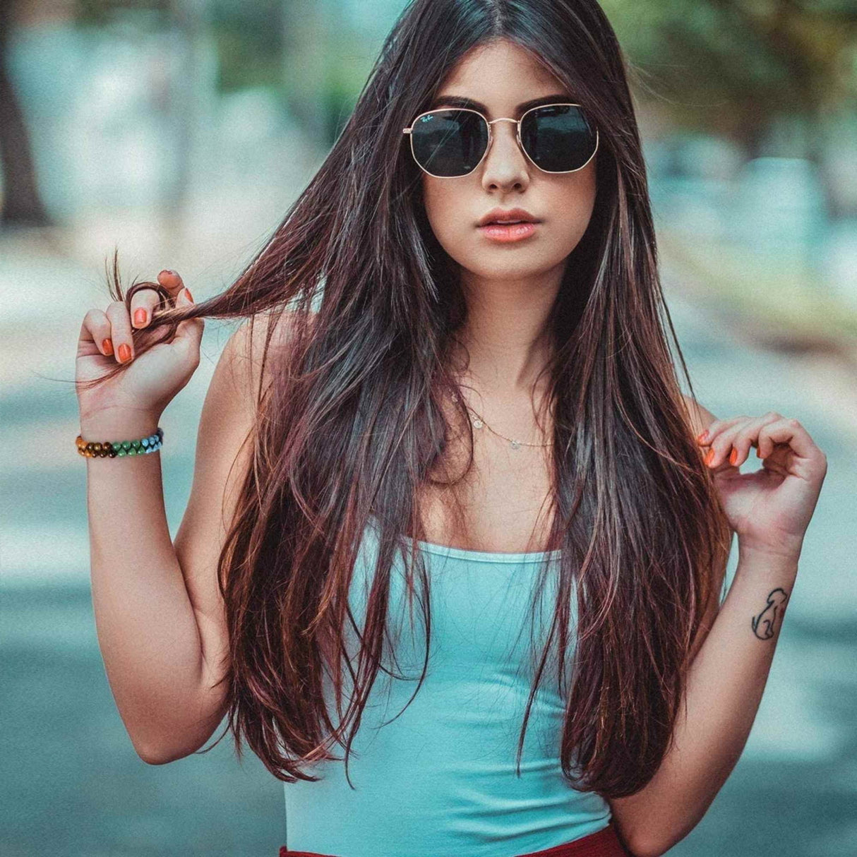 Bratara dubla 7 chakra cu pietre semipretioase naturale cu pigment de culoare de 6 mm - Bratara pentru meditatie