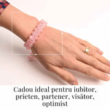 Bratara Dubla Reglabila din Cuart Roz 8mm - Iubire și Armonie
