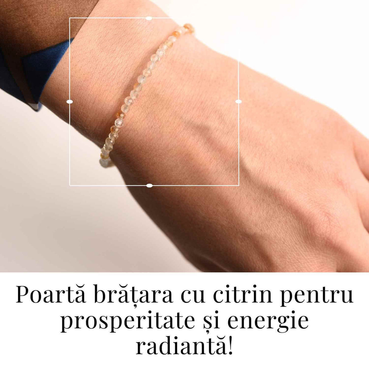 Bratara cu margele 2-3 mm citrin fatetat natural pentru prosperitate si energie pozitiva
