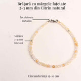 Bratara cu margele 2-3 mm citrin fatetat natural pentru prosperitate si energie pozitiva