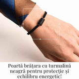 Bratara macrame cu turmalina neagra pentru protectie energetica