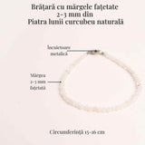 Bratara cu margele 2-3 mm piatra lunii curcubeu fatetata pentru feminitate si armonie interioara