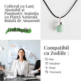 Colier cu Piatra Rulata de Amazonit Natural - Liniste, Echilibru si Claritate Interioara
